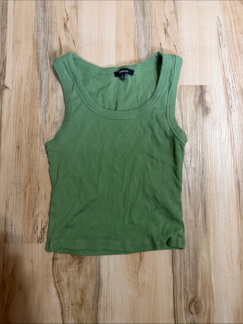 Green Ribbed Tank Top
